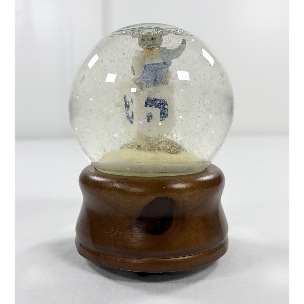 Vintage San Francisco Music Box Co Hanukkah Mouse Dreidel Musical‎ Snow Globe